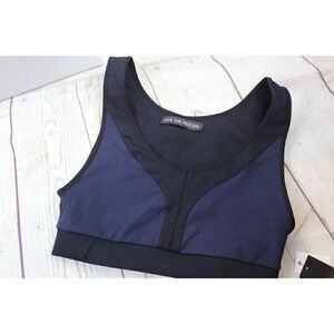 NEW Live The Process L Sports Bra Black Blue